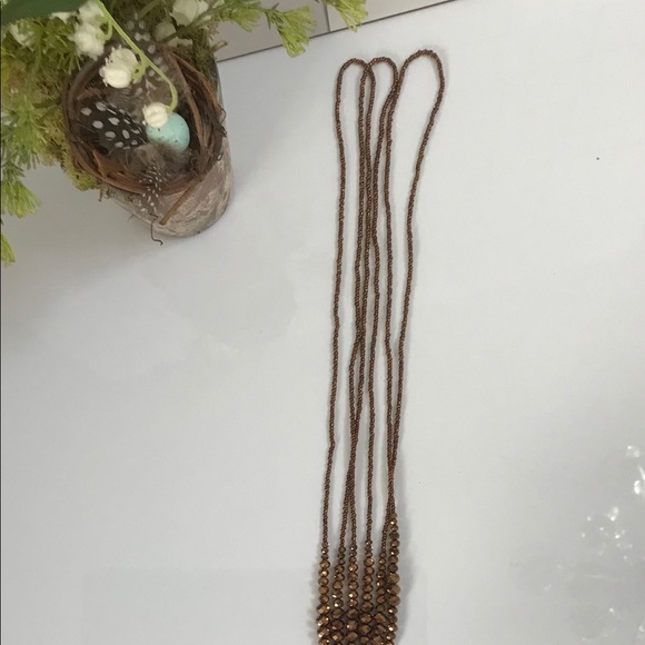 Bronze Tassel Necklace Multi Strand - Picture 6 of 7